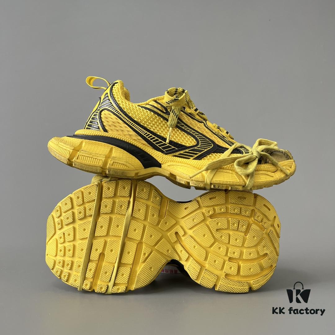 6930e9176e68136f4d9b2f5c Balenciaga 3XL Mesh Lace-Up Distressed Low-Top Dad Shoes in Yellow and Black