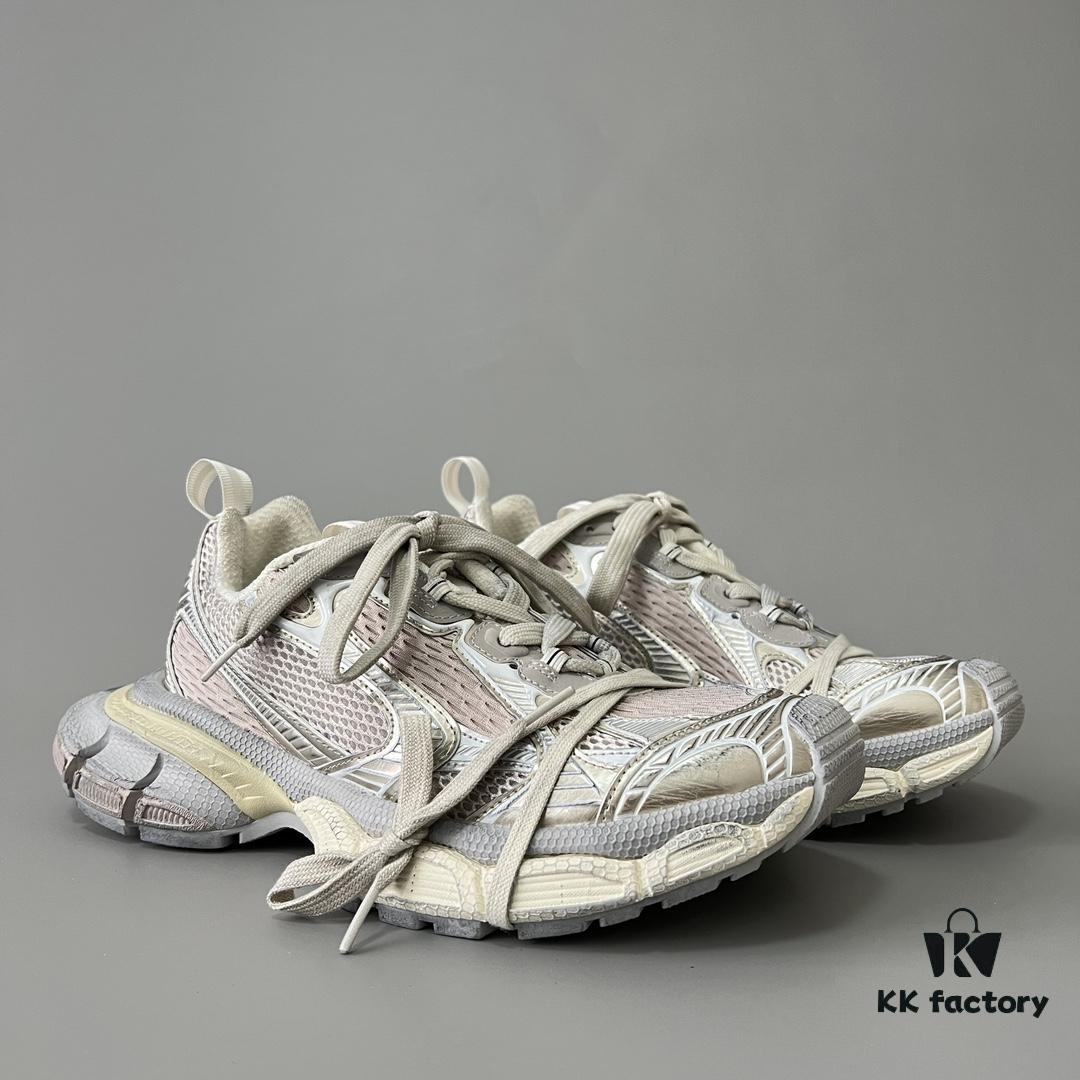 6930e9186e68136f4d9b2f60 Balenciaga 3XL Mesh Lace-Up Distressed Low-Top Dad Sneakers in Light Beige