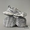 6930e9236e68136f4d9b2f6e Balenciaga 3XL Mesh Lace-up Distressed Low-top Dad Sneakers in Silver Grey