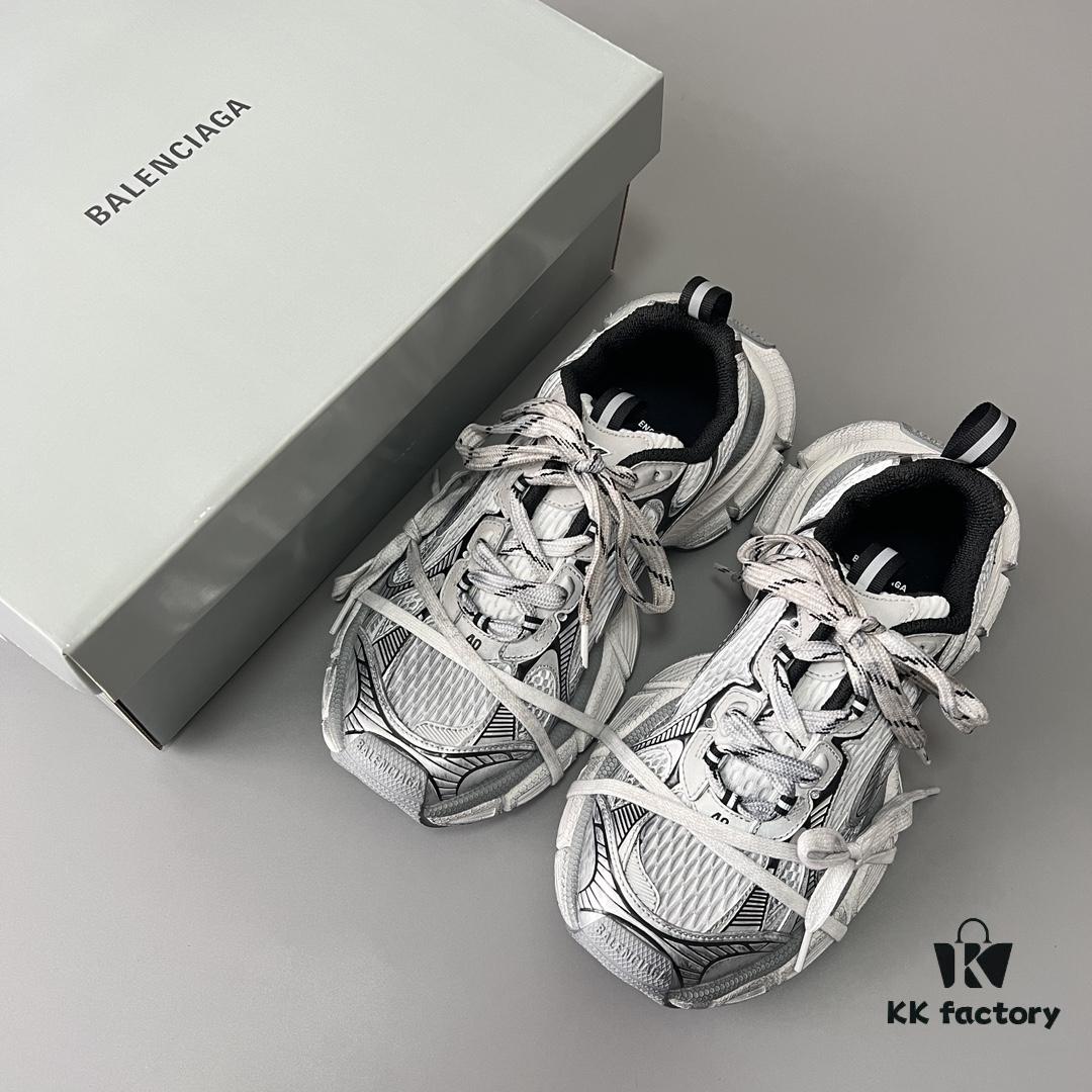 6930e9236e68136f4d9b2f70 Balenciaga 3XL Mesh Lace-up Distressed Low-top Dad Sneakers in Silver Grey