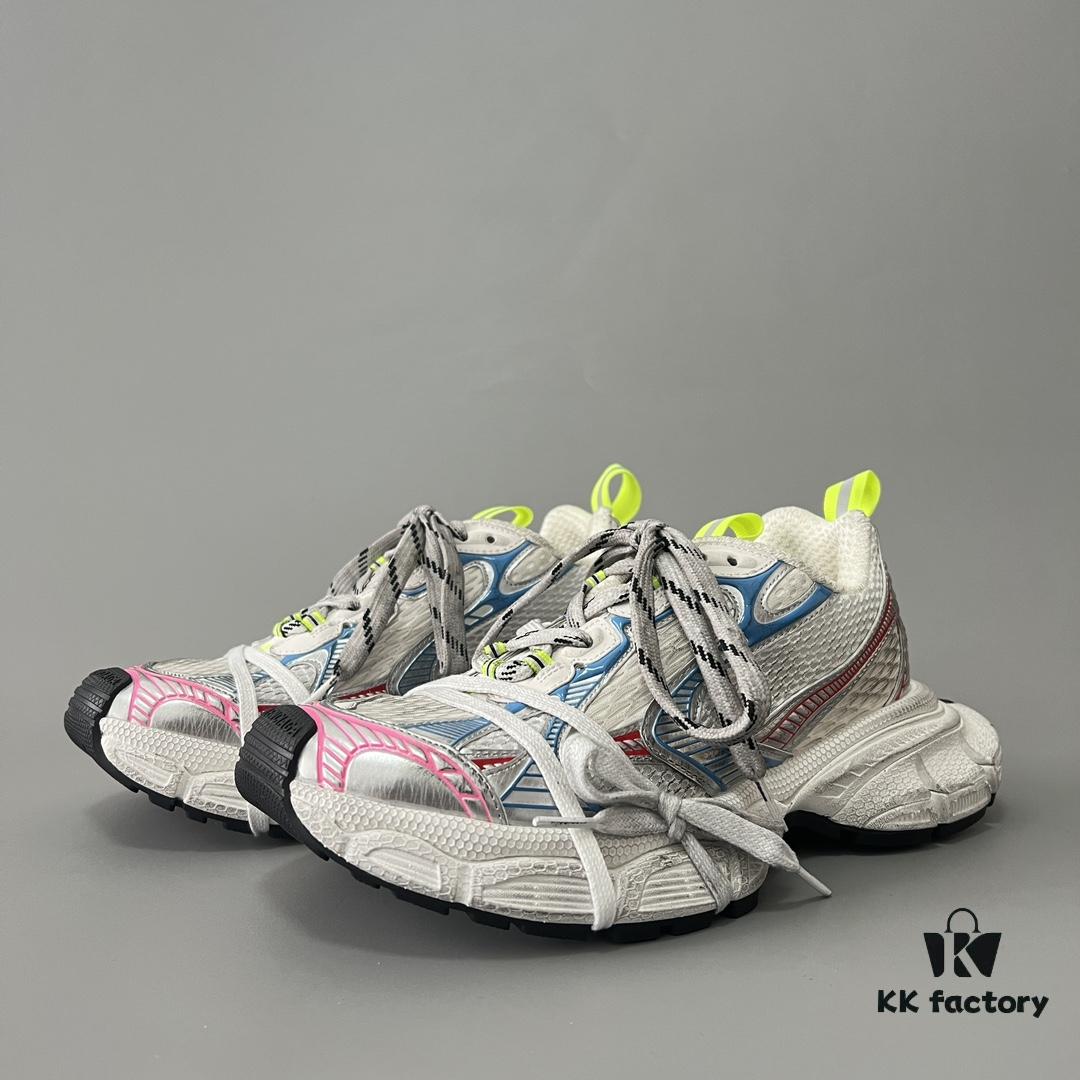 6930e92a6e68136f4d9b2f77 Balenciaga 3XL Mesh Lace-Up Distressed Low-Top Daddy Shoes in White, Red, and Blue
