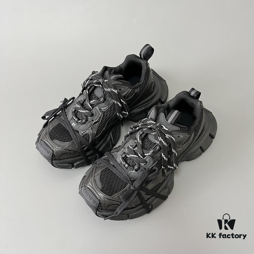 6930e92c6e68136f4d9b2f79 Balenciaga Black Mesh Lace-Up Distressed Low-Top Daddy Shoes 3XL