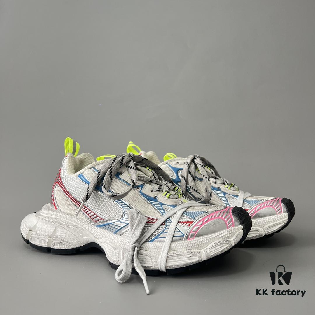 6930e92c6e68136f4d9b2f7a Balenciaga 3XL Mesh Lace-Up Distressed Low-Top Daddy Shoes in White, Red, and Blue