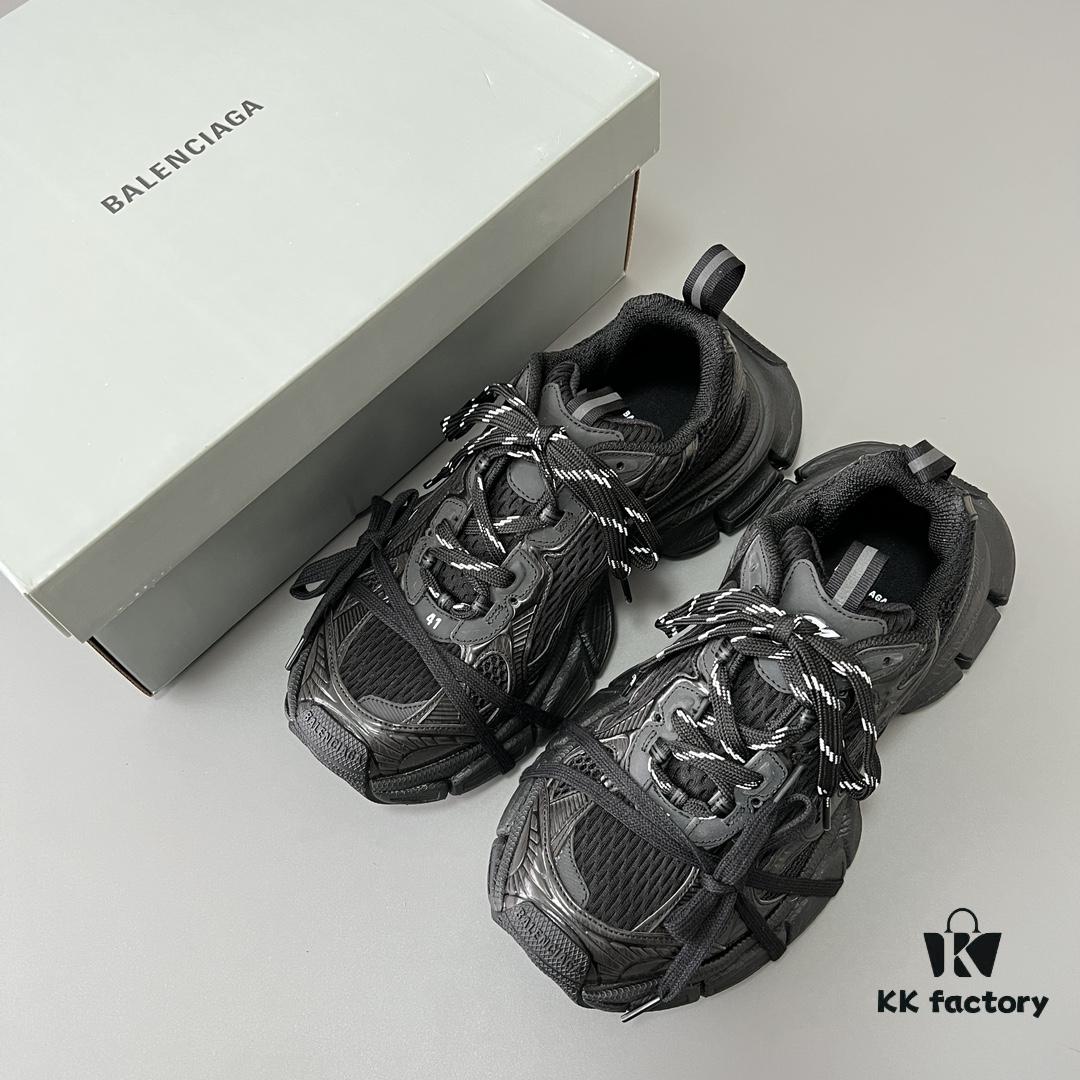 6930e92e6e68136f4d9b2f7c Balenciaga Black Mesh Lace-Up Distressed Low-Top Daddy Shoes 3XL
