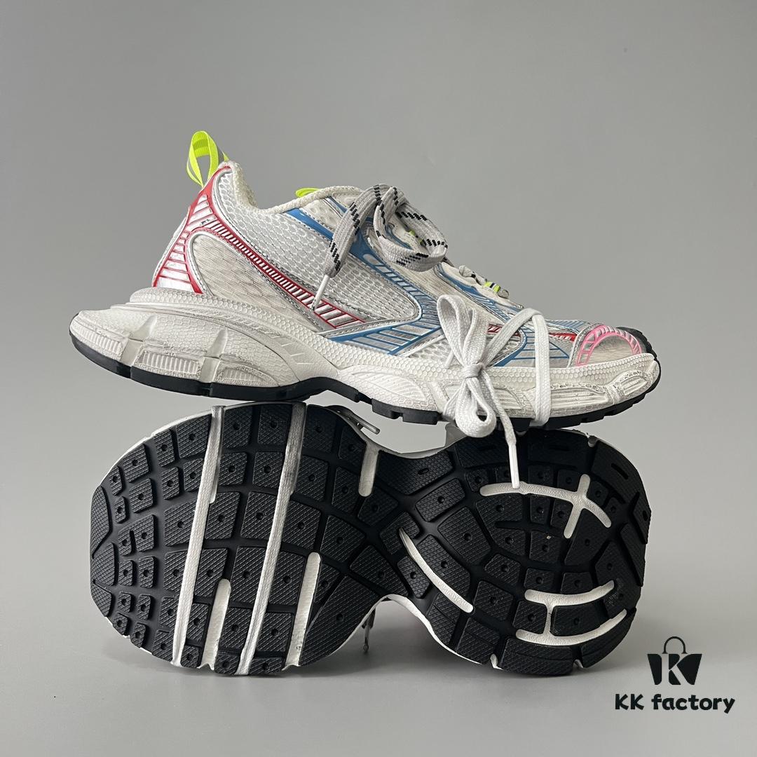 6930e92f6e68136f4d9b2f7d Balenciaga 3XL Mesh Lace-Up Distressed Low-Top Daddy Shoes in White, Red, and Blue