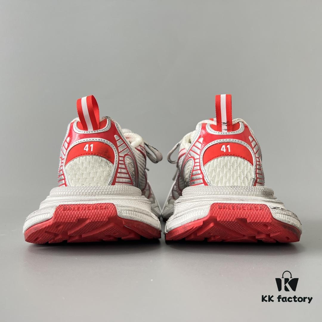 6930e9306e68136f4d9b2f80 Balenciaga 3XL Mesh Lace-Up Distressed Low-Top Dad Sneakers in White and Red