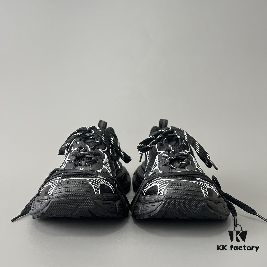 6930e9336e68136f4d9b2f83 Balenciaga 3XL Mesh Lace-Up Distressed Low-Top Daddy Sneakers in Black and White