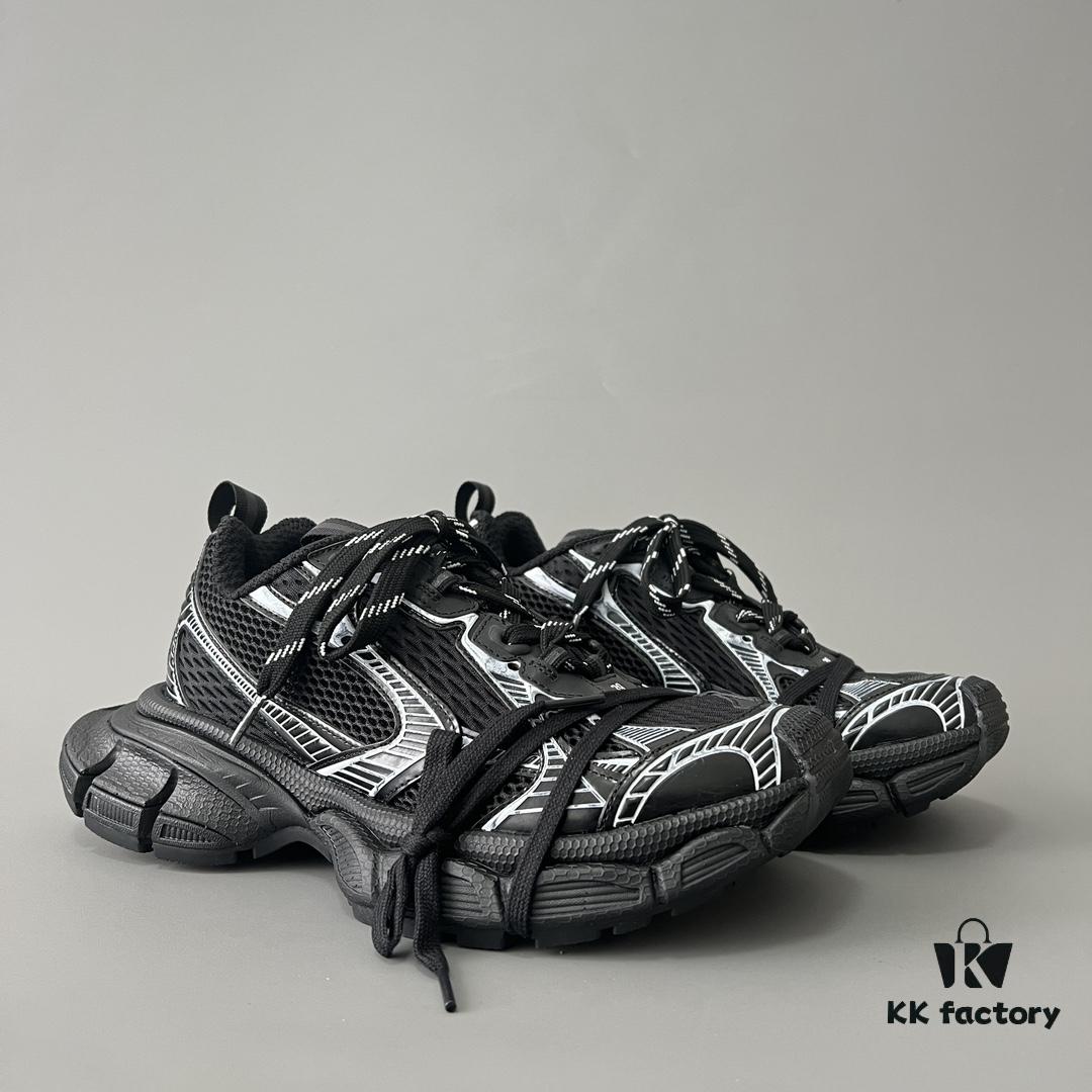 6930e9346e68136f4d9b2f84 Balenciaga 3XL Mesh Lace-Up Distressed Low-Top Daddy Sneakers in Black and White