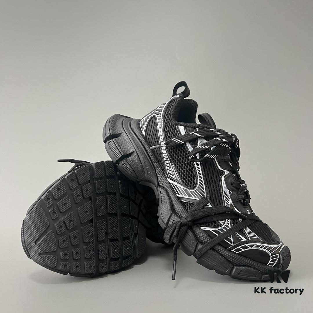 6930e9366e68136f4d9b2f88 Balenciaga 3XL Mesh Lace-Up Distressed Low-Top Daddy Sneakers in Black and White