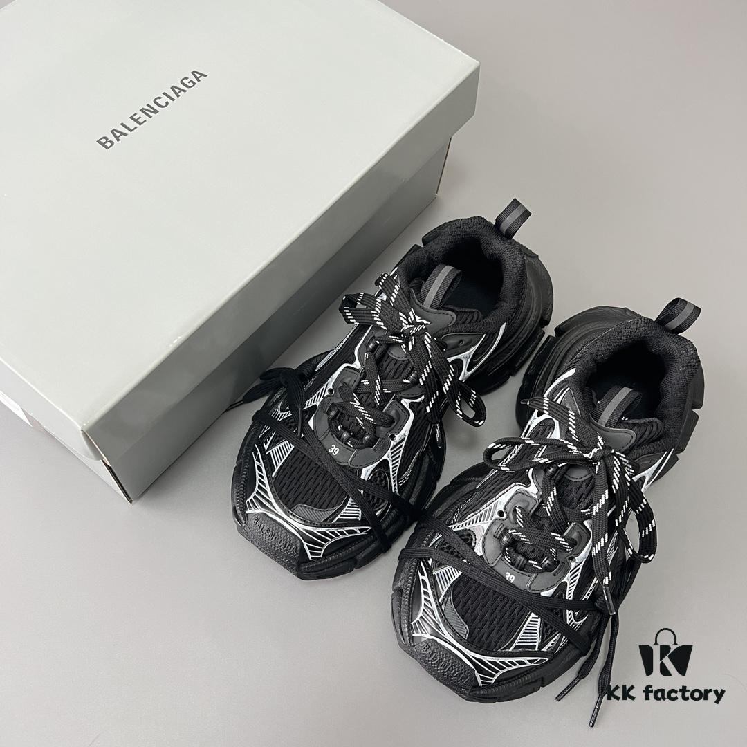 6930e9386e68136f4d9b2f8a Balenciaga 3XL Mesh Lace-Up Distressed Low-Top Daddy Sneakers in Black and White