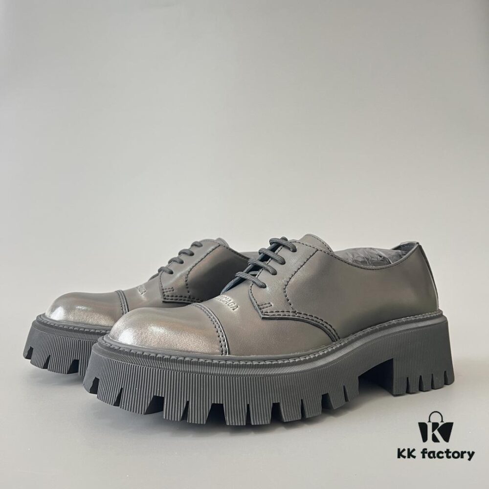 6930e9396e68136f4d9b2f8b Balenciaga Tractor Leather Chunky Sole Lace-Up Shoes