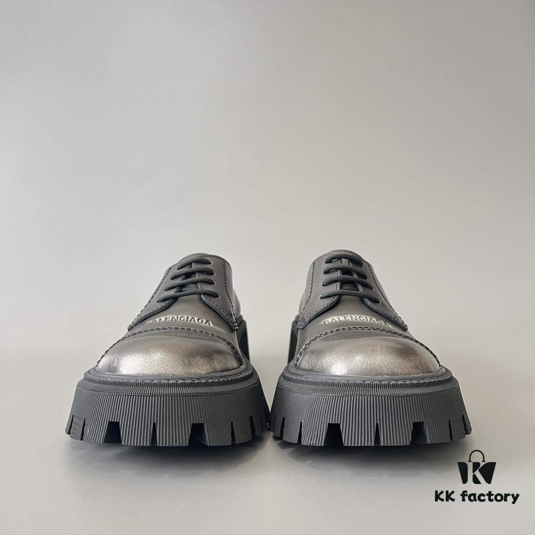 6930e9396e68136f4d9b2f8c Balenciaga Tractor Leather Chunky Sole Lace-Up Shoes
