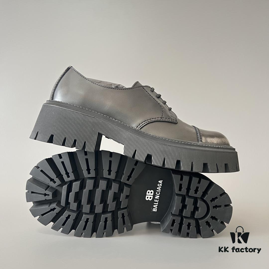 6930e93c6e68136f4d9b2f90 Balenciaga Tractor Leather Chunky Sole Lace-Up Shoes