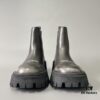 6930e9576e68136f4d9b2fba Balenciaga Tractor Leather Platform Ankle Boots with Distressed Detailing