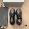 Balenciaga Sergent Derby Shoes in Smooth Calfskin Leather in Black
