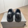 Balenciaga Sergent Derby Shoes in Smooth Calfskin Leather in Black