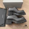 6930e9726e68136f4d9b2fe0 Balenciaga Trooper 4-Eyelet Lace-Up Platform Square-Toe Derby Shoes