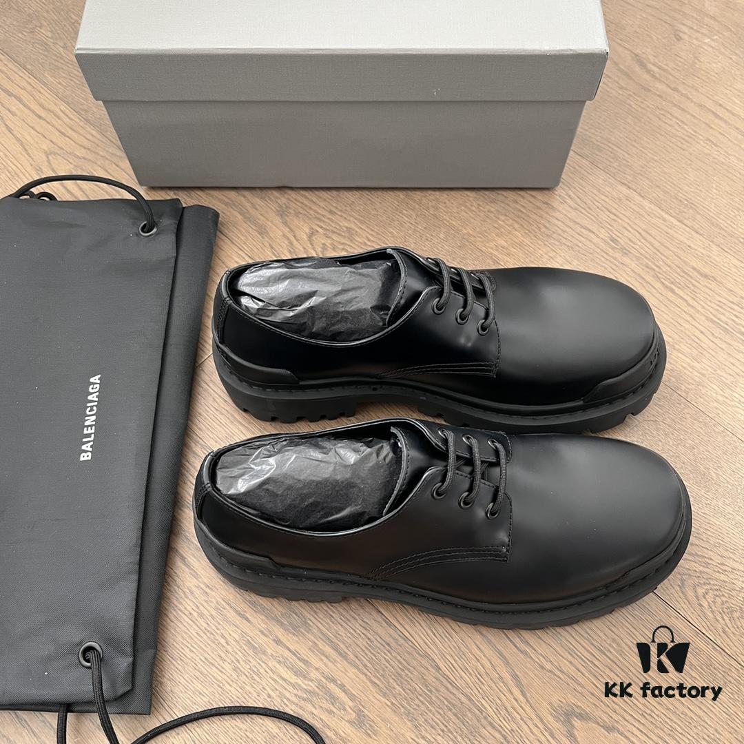 6930e97d6e68136f4d9b2ff0 Balenciaga lace-up platform oxford casual leather shoes