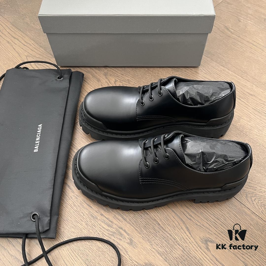 6930e9806e68136f4d9b2ff2 Balenciaga lace-up platform oxford casual leather shoes
