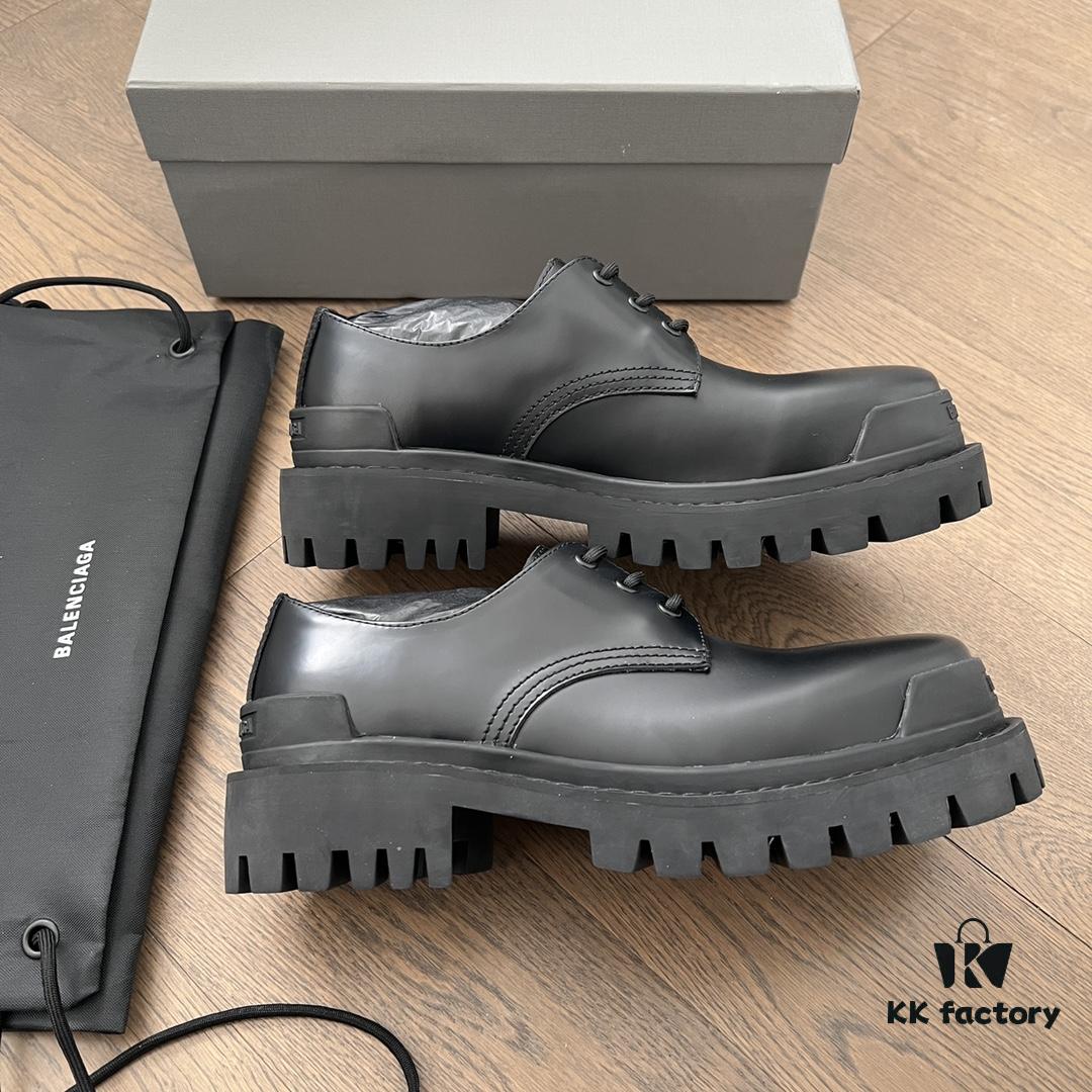 6930e9816e68136f4d9b2ff4 Balenciaga lace-up platform oxford casual leather shoes
