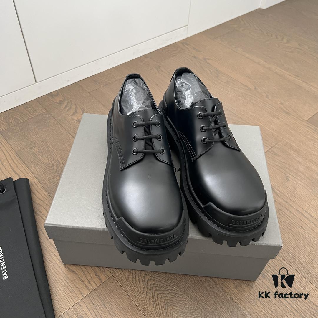 6930e9826e68136f4d9b2ff5 Balenciaga lace-up platform oxford casual leather shoes
