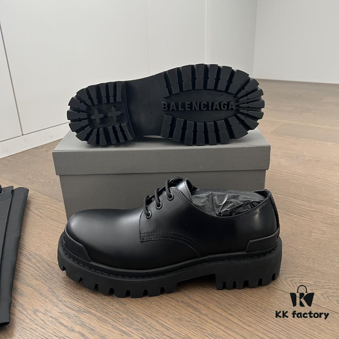 6930e9836e68136f4d9b2ff6 Balenciaga lace-up platform oxford casual leather shoes