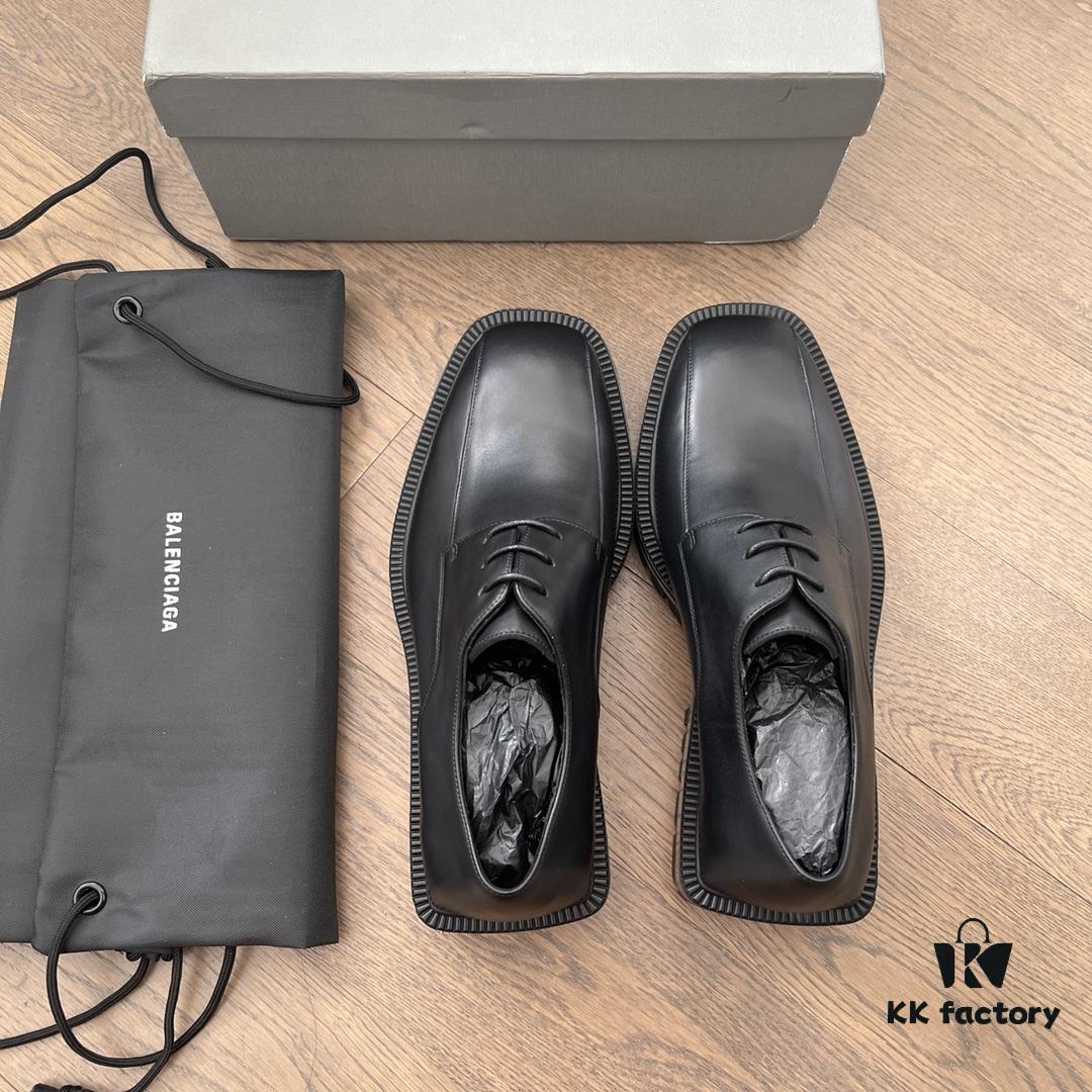 6930e98b6e68136f4d9b3002 Balenciaga 3-Eyelet Lace-Up Square-Toe Derby Shoes with Gear-Textured Sole