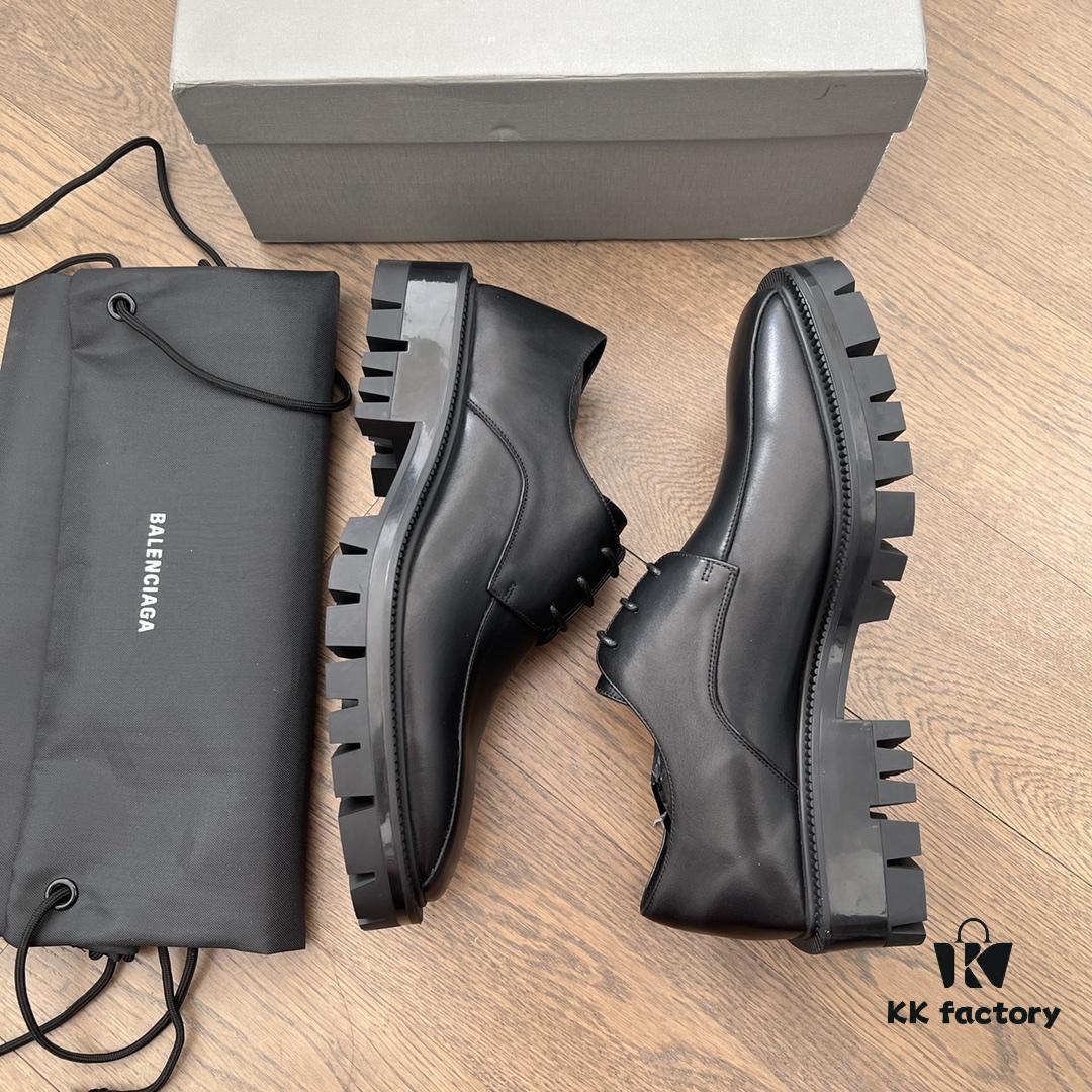 6930e98d6e68136f4d9b3005 Balenciaga 3-Eyelet Lace-Up Square-Toe Derby Shoes with Gear-Textured Sole