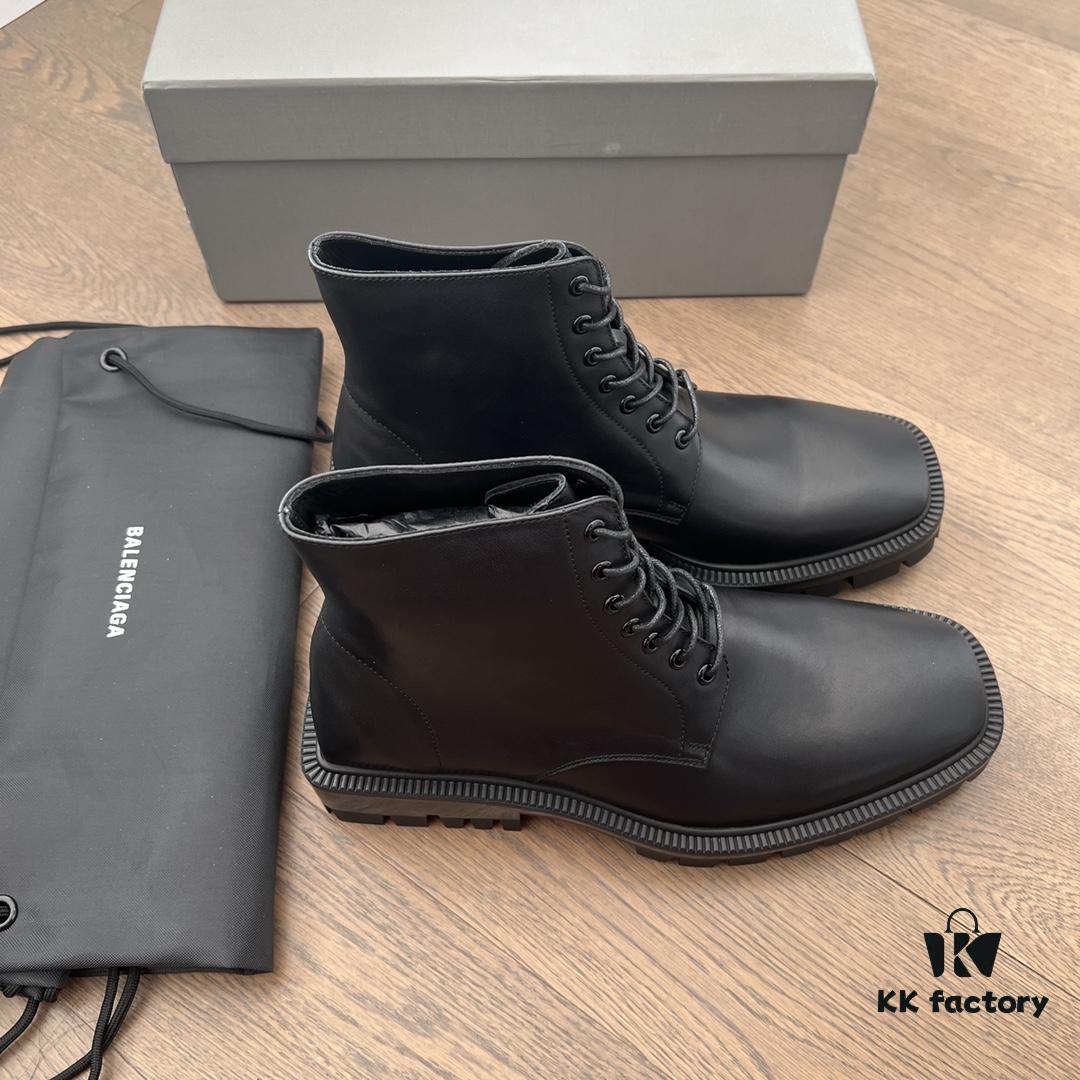 Balenciaga Gear-Soled Square-Toe Ankle Boots
