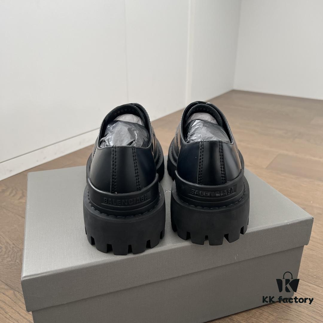 6930e9936e68136f4d9b300c Balenciaga lace-up platform oxford casual leather shoes