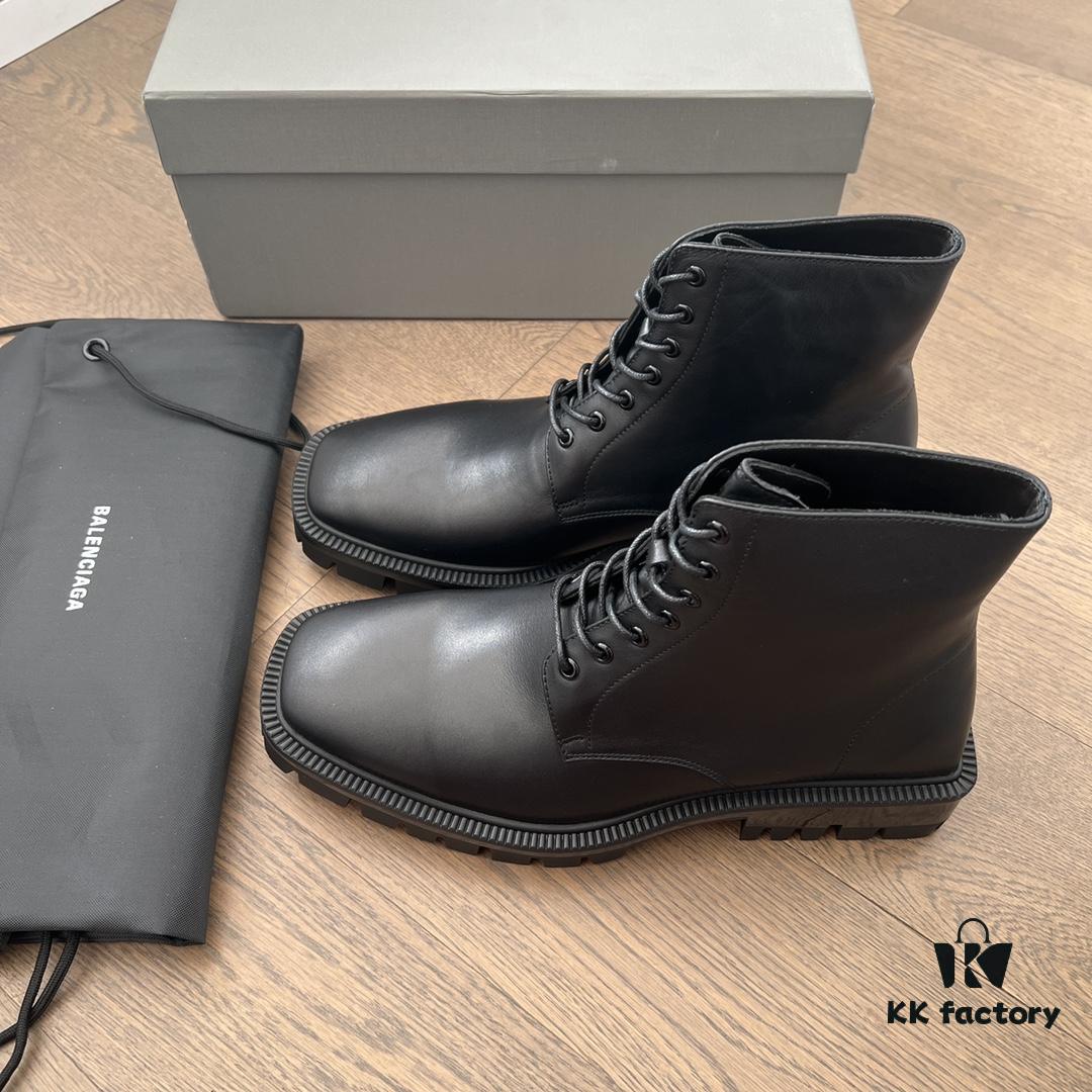 Balenciaga Gear-Soled Square-Toe Ankle Boots