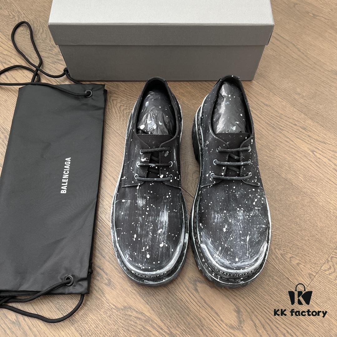 6930e9976e68136f4d9b3013 Balenciaga Strike Low-top Lace-up Three-eyelet in Asphalt Color