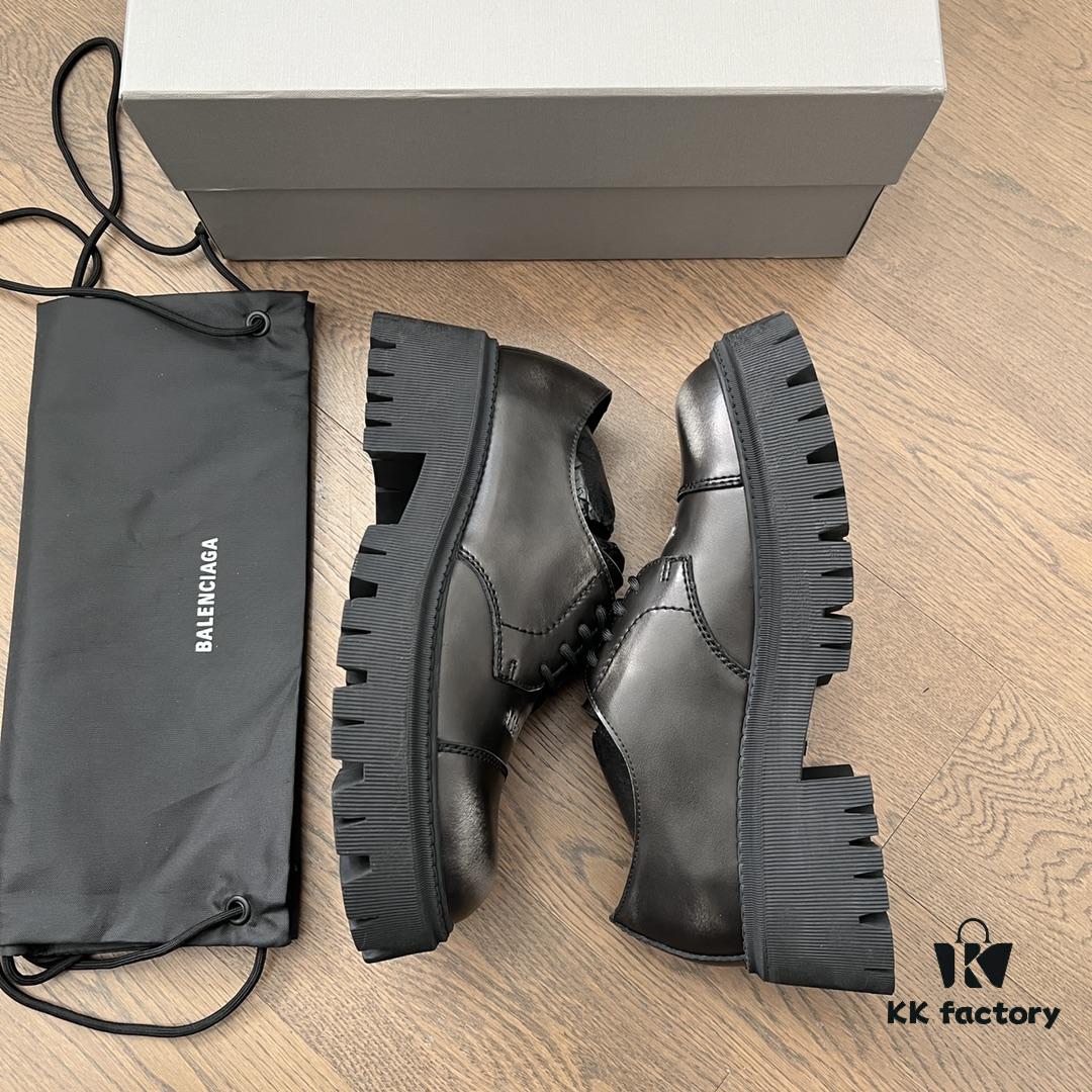 6930e9a36e68136f4d9b3020 Balenciaga Tractor Leather Distressed Shoes
