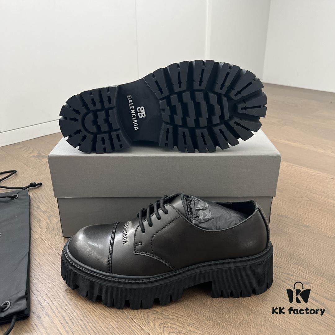 6930e9a46e68136f4d9b3022 Balenciaga Tractor Leather Distressed Shoes