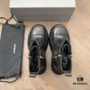 6930e9a86e68136f4d9b3025 Balenciaga Tractor Leather Lace-Up Short Boots with Thick Sole and Distressed Detail
