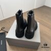 6930e9aa6e68136f4d9b3028 Balenciaga Tractor Leather Lace-Up Short Boots with Thick Sole and Distressed Detail
