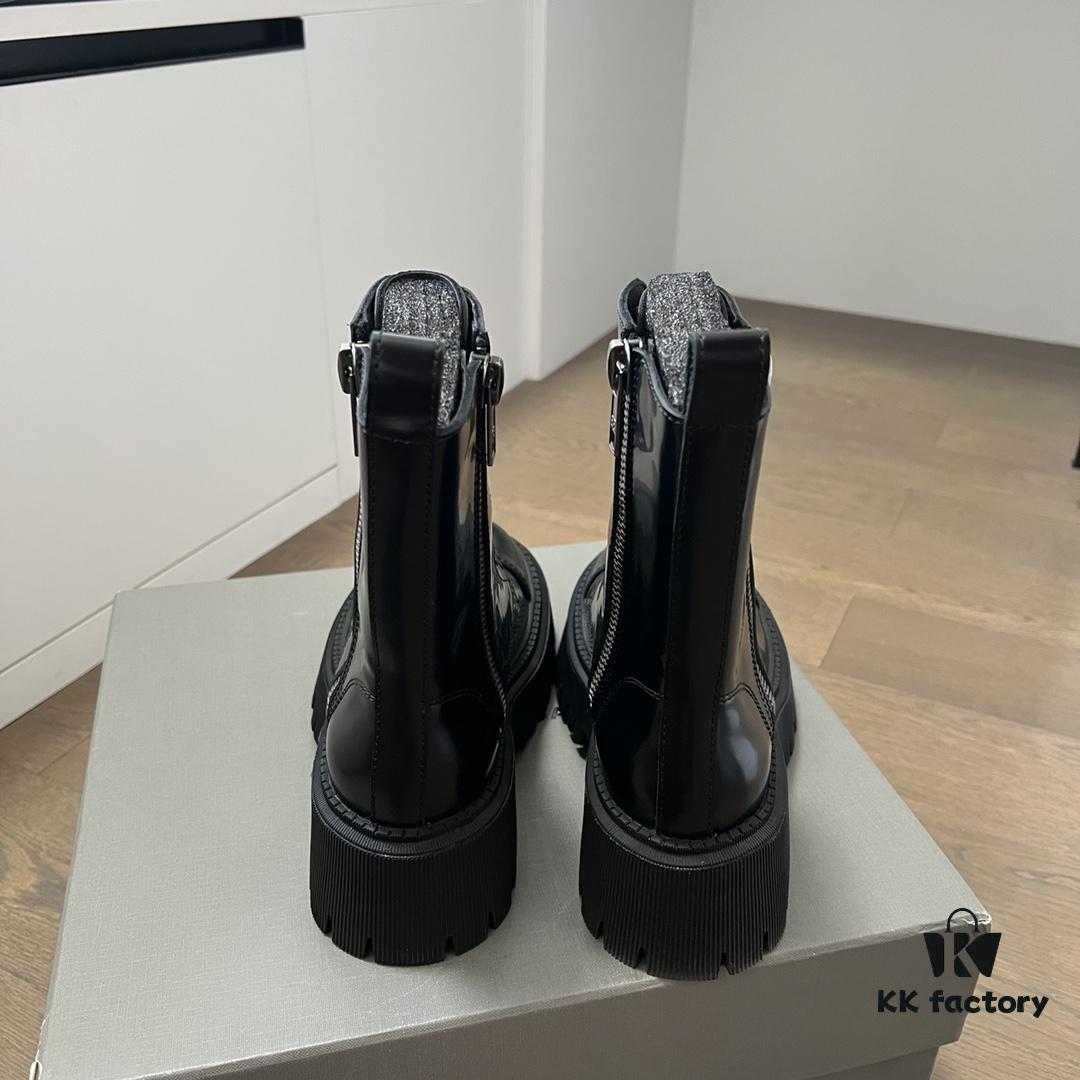 6930e9b26e68136f4d9b3030 Balenciaga Tractor Chunky Leather Lace-Up Ankle Boots