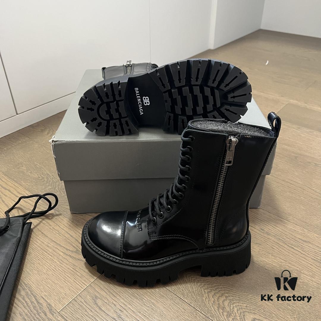 6930e9b66e68136f4d9b3031 Balenciaga Tractor Chunky Leather Lace-Up Ankle Boots