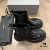 6930e9b86e68136f4d9b3034 Balenciaga Tractor Outsole Split Pearl Calfskin Thick-Soled Short Boots