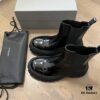 6930e9bc6e68136f4d9b3036 Balenciaga Tractor Outsole Split Pearl Calfskin Thick-Soled Short Boots