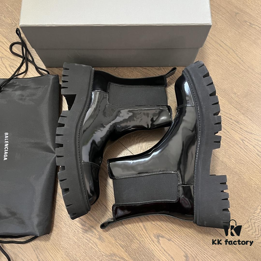 6930e9be6e68136f4d9b3037 Balenciaga Tractor Outsole Split Pearl Calfskin Thick-Soled Short Boots