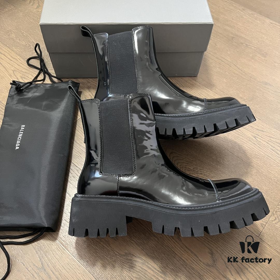 6930e9be6e68136f4d9b3039 Balenciaga Tractor Outsole Split Pearl Calfskin Thick-Soled Short Boots