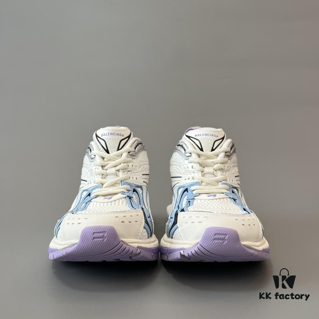 6930e9ce6e68136f4d9b3045 Balenciaga X-Pander Mesh Nylon Lace-Up Non-Slip Low-Cut Sneakers in White, Blue, and Purple