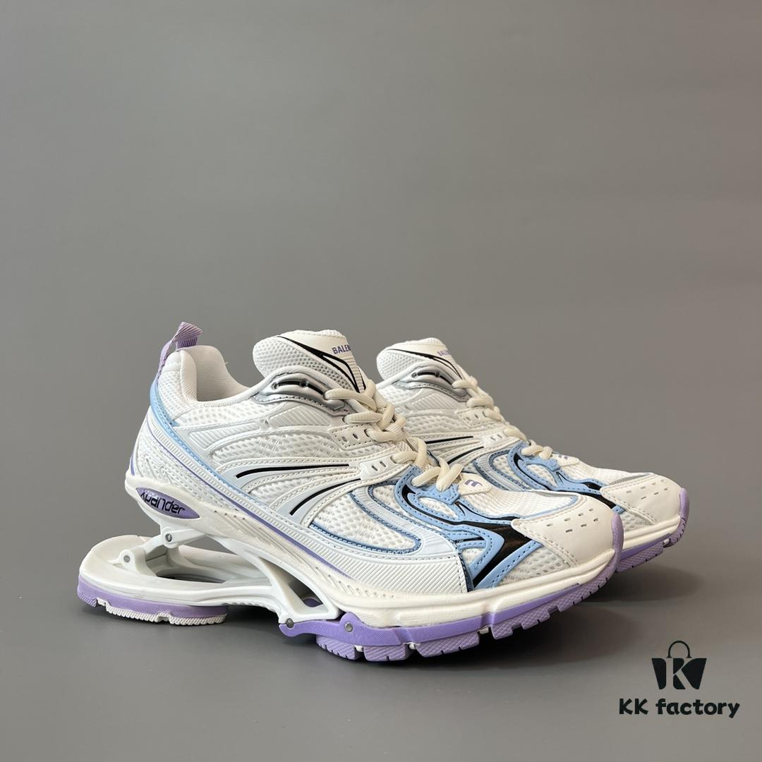 6930e9cf6e68136f4d9b3047 Balenciaga X-Pander Mesh Nylon Lace-Up Non-Slip Low-Cut Sneakers in White, Blue, and Purple