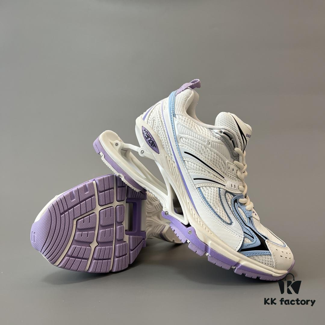 6930e9d46e68136f4d9b3049 Balenciaga X-Pander Mesh Nylon Lace-Up Non-Slip Low-Cut Sneakers in White, Blue, and Purple