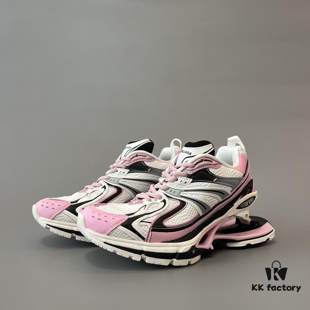 6930e9d56e68136f4d9b304c Balenciaga X-Pander Mesh Nylon Lace-Up Non-Slip Low-Cut Sneakers in White, Black, and Pink