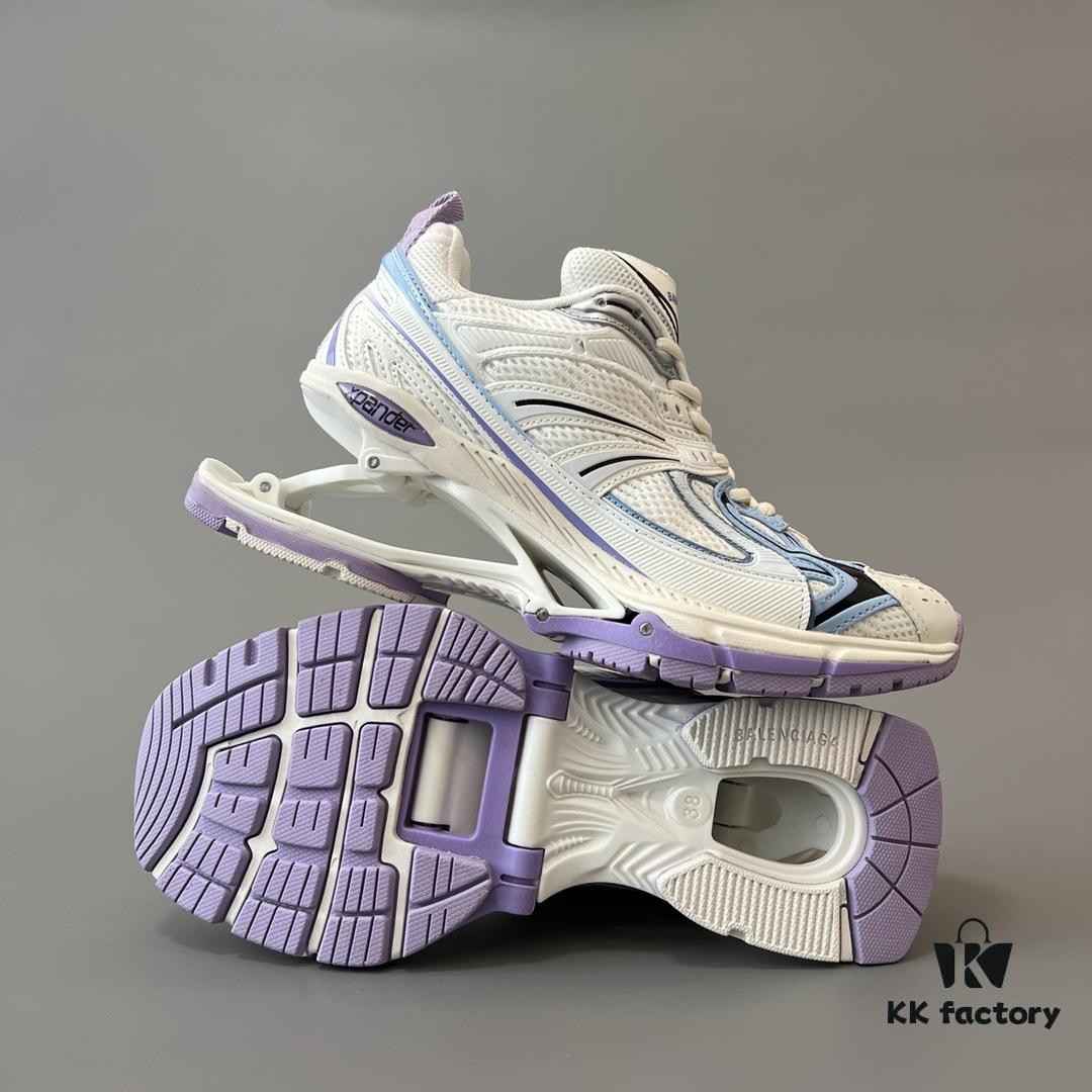 6930e9d66e68136f4d9b304d Balenciaga X-Pander Mesh Nylon Lace-Up Non-Slip Low-Cut Sneakers in White, Blue, and Purple
