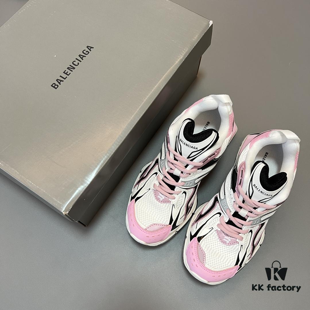 6930e9e16e68136f4d9b3056 Balenciaga X-Pander Mesh Nylon Lace-Up Non-Slip Low-Cut Sneakers in White, Black, and Pink
