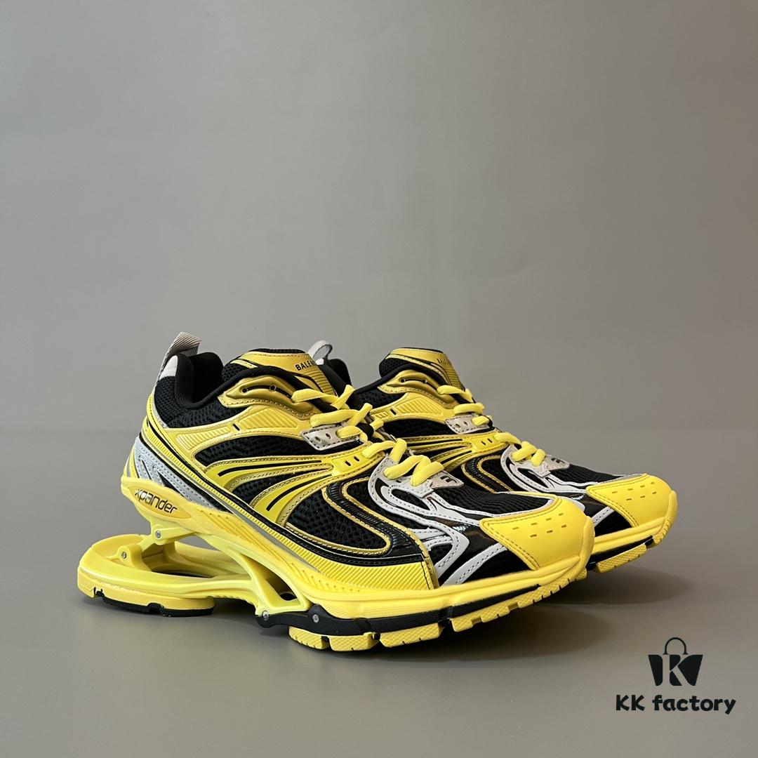 Balenciaga X-Pander Mesh Nylon Lace-Up Non-Slip Low-Cut Sneakers in Yellow