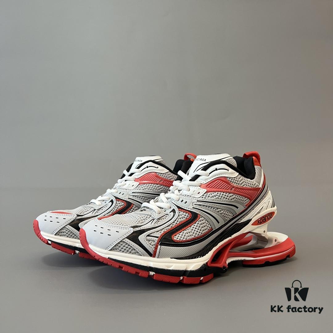 6930e9ec6e68136f4d9b3060 Balenciaga X-Pander Mesh Nylon Lace-Up Non-Slip Low-Cut Sneakers in Grey and Red